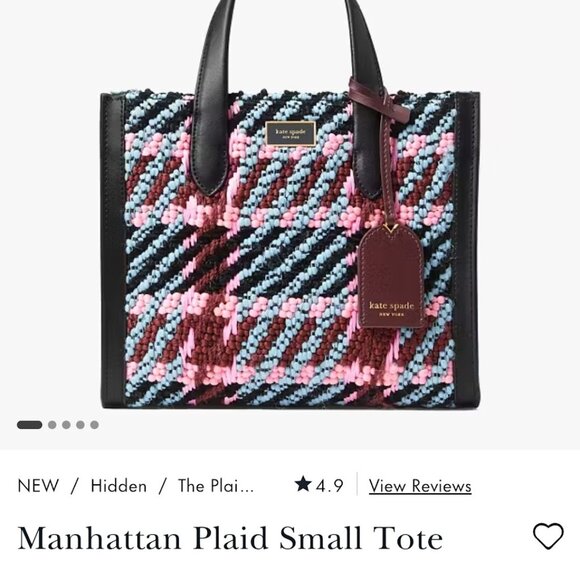 kate spade Handbags - Kate Spade Manhattan Small Plaid Crossbody Tote Handbag w/ Plaque Logo PREOWNED